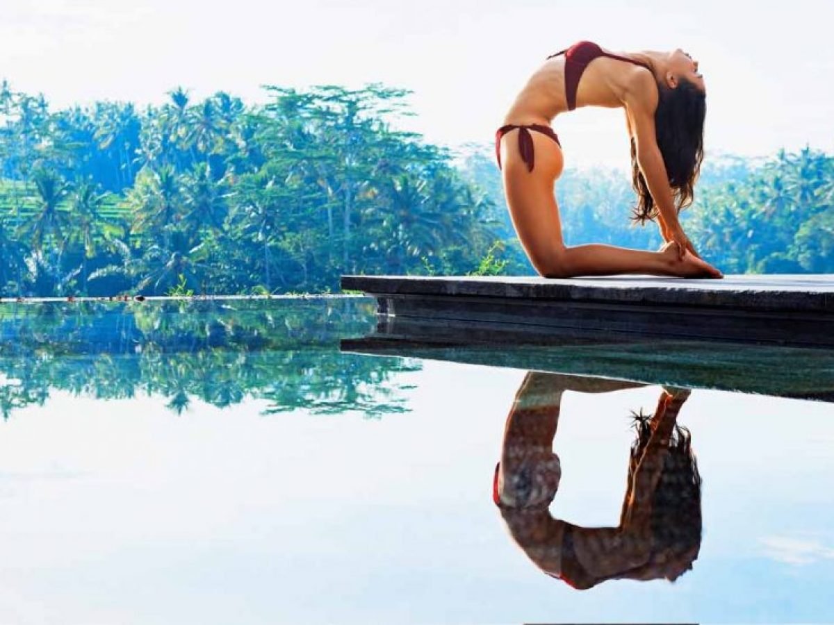 Yoga on Pool Side-Luxury Bali Travel