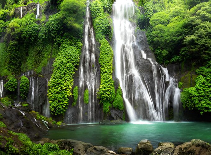 Waterfall & Iconic Gate, Banyumala – Ulun Danu Temple Journey